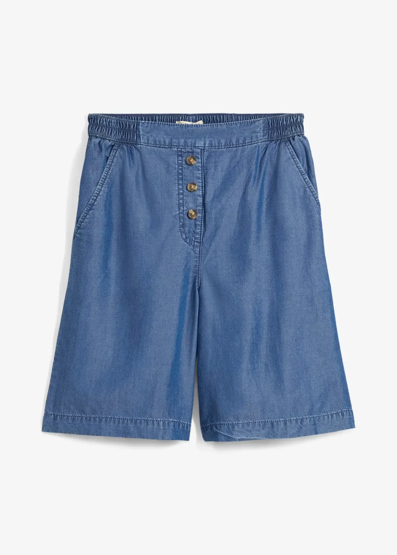 Short en Lyocell à taille élastiquée