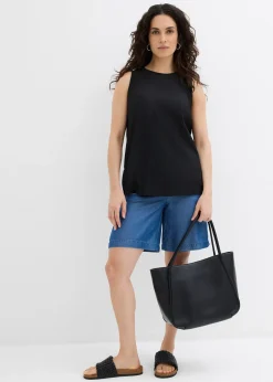 Short en Lyocell à taille élastiquée