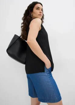 Short en Lyocell à taille élastiquée