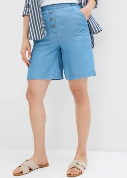 Short en Lyocell à taille élastiquée