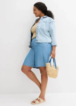 Short en Lyocell à taille élastiquée