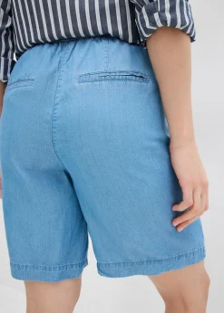 Short en Lyocell à taille élastiquée