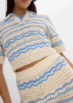 Short en maille aérienne coton et lin