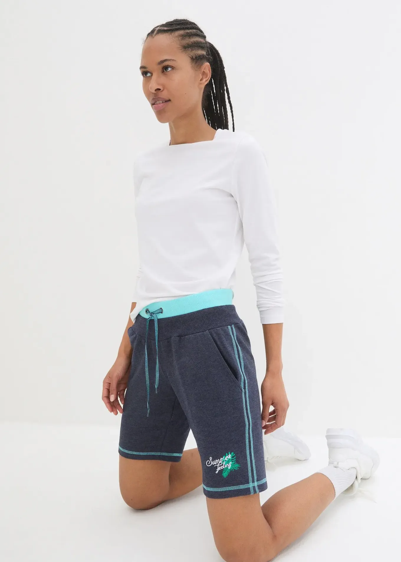 Short en molleton de coton mélangé