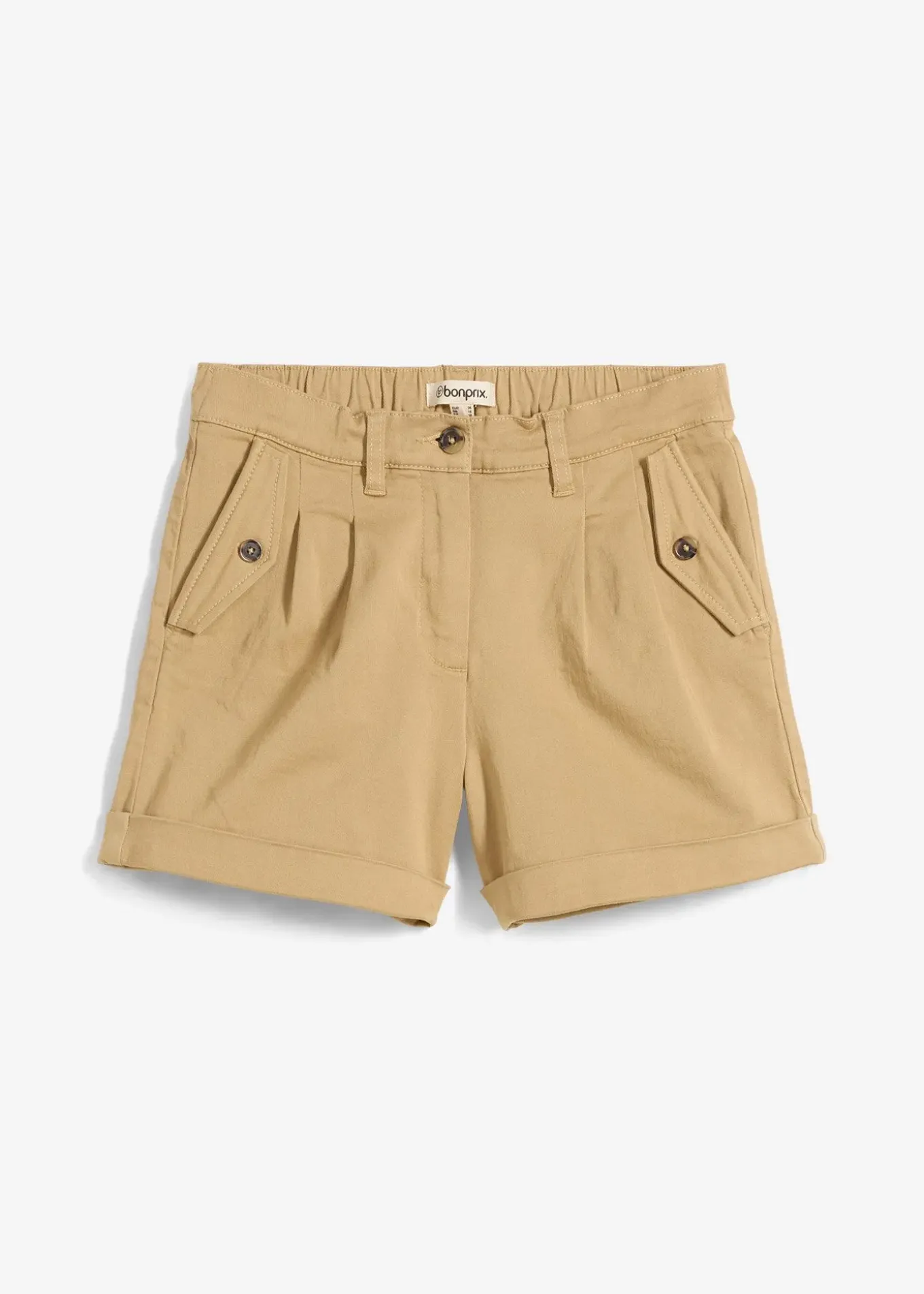 Short en twill, taille haute