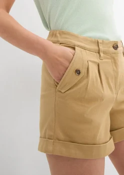 Short en twill, taille haute