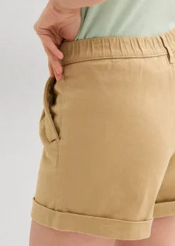 Short en twill, taille haute