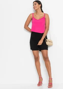 Short en viscose à taille élastiquée