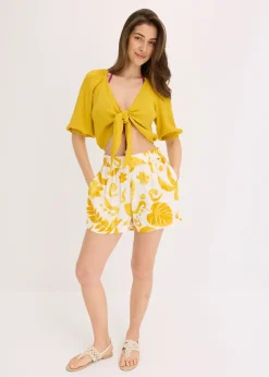 Short en viscose texturée