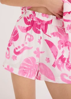 Short en viscose texturée