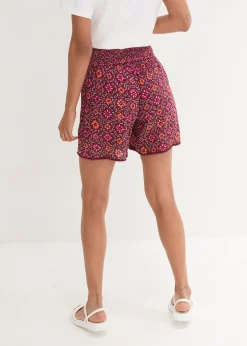 Short imprimé avec taille élastiquée