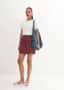 Short imprimé avec taille élastiquée