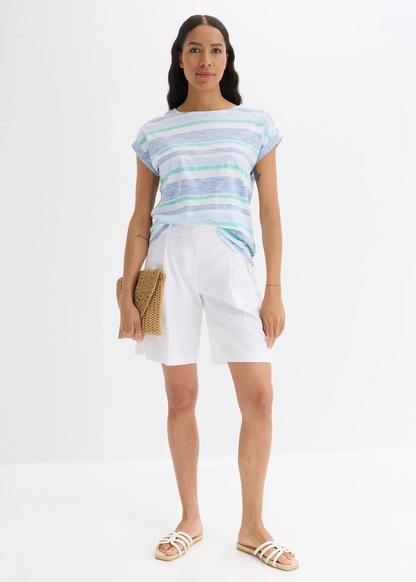 Short léger en lin mélangé