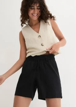 Short paper bag en lin mélangé