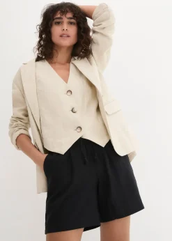 Short paper bag en lin mélangé