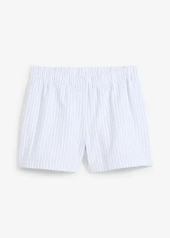 Short rayé taille élastiquée 100% coton