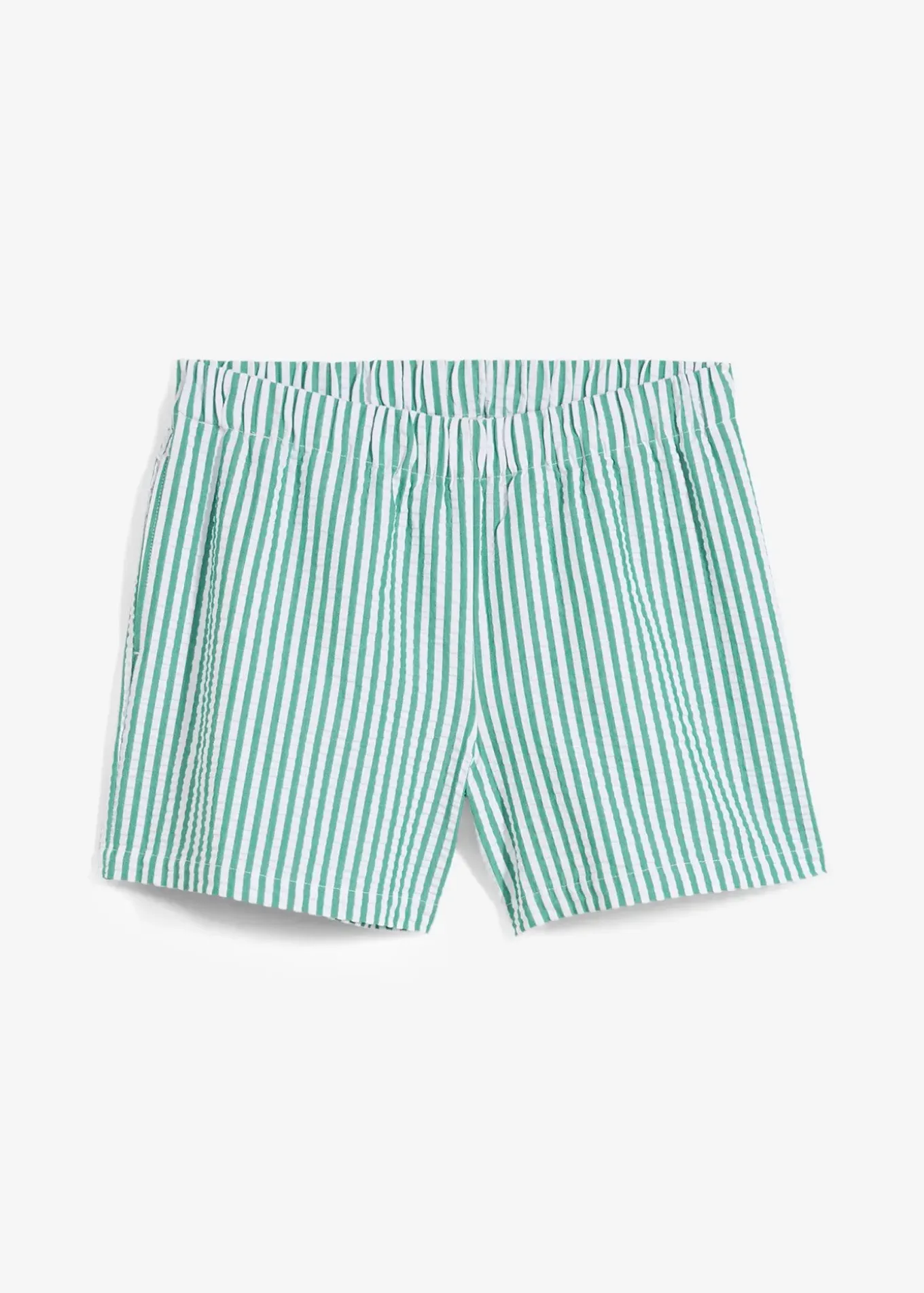 Short rayé taille élastiquée 100% coton