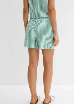 Short rayé taille élastiquée 100% coton