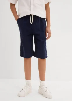 Short Regular à taille élastiquée en lin mélangé léger