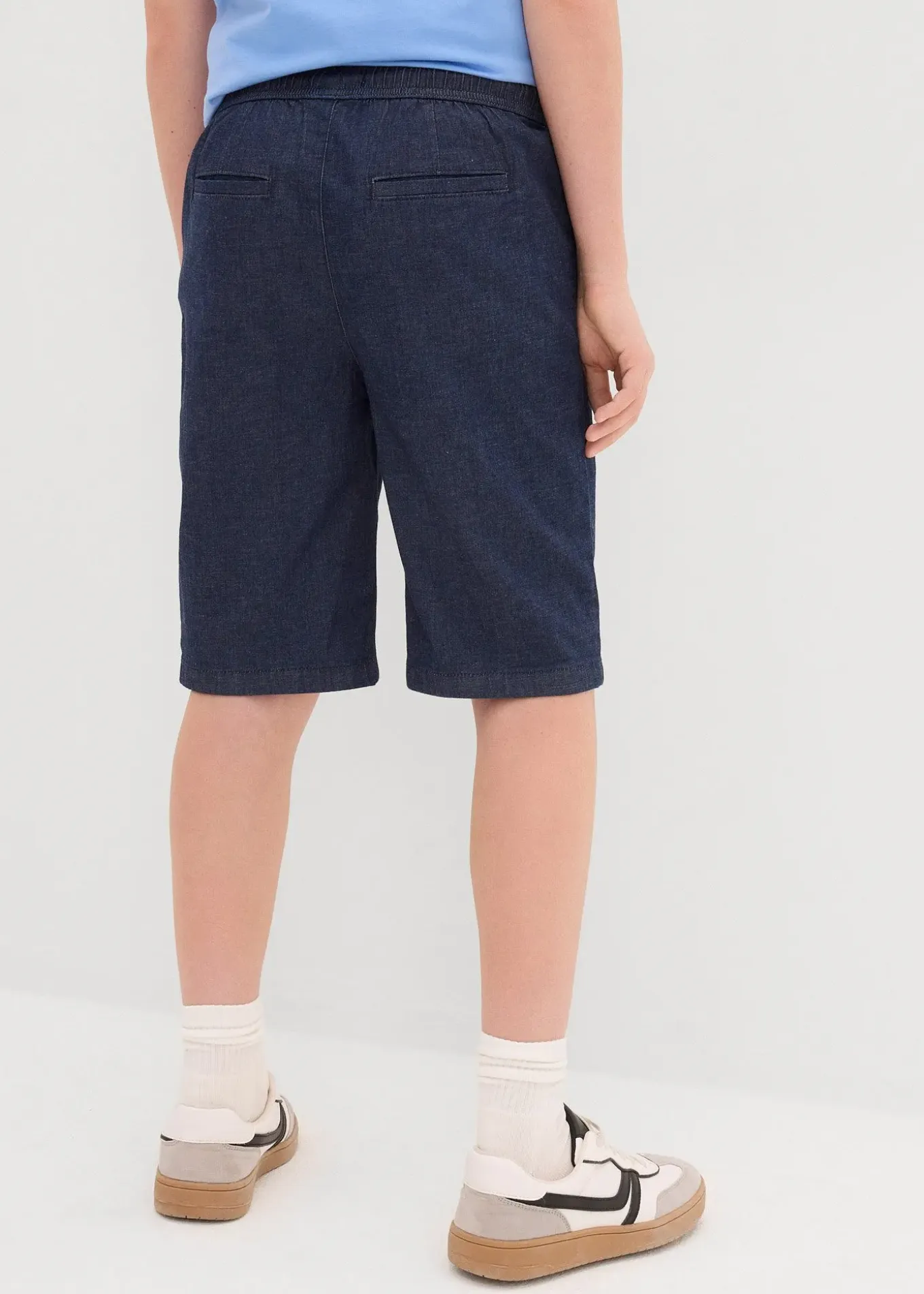 Short Regular en jean à taille élastiquée