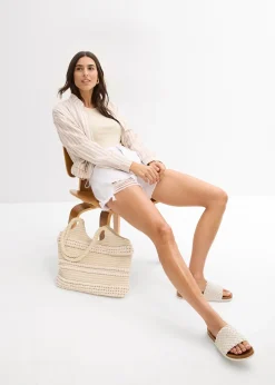 Short taille haute en twill