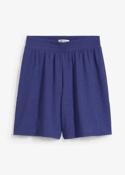 Short taille élastiquée en crêpe gaufré