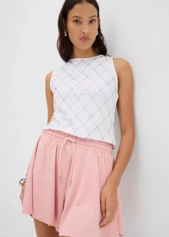 Short taille élastiquée esprit tennis