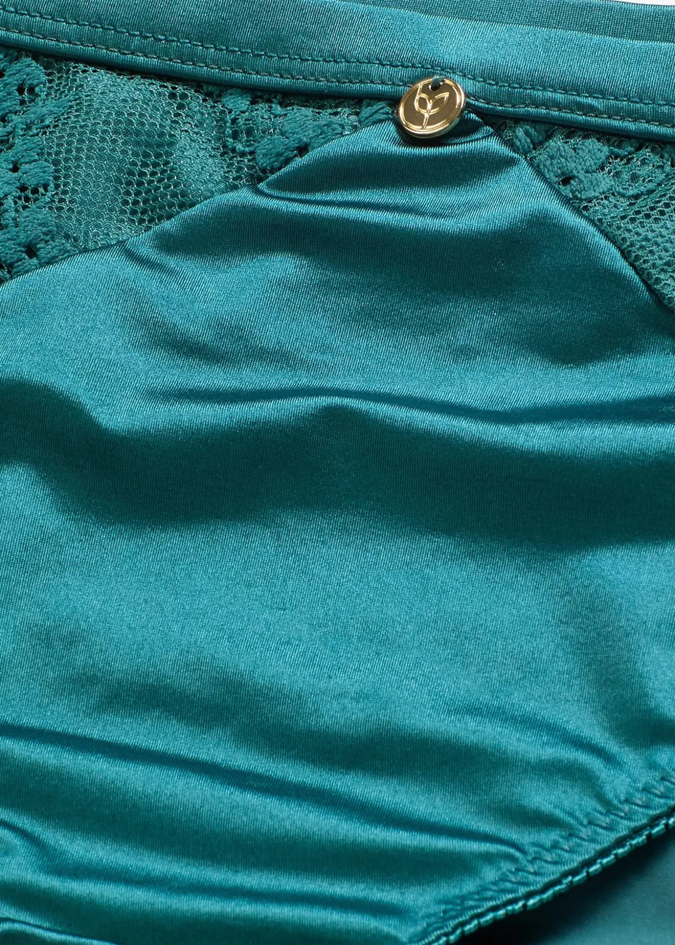 Slip en polyamide brillant avec dentelle