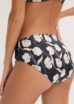 Slip Maxi en matière brillante avec dentelle