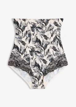 Slip sculptant taille haute avec dentelle, maintien modéré