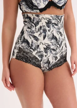 Slip sculptant taille haute avec dentelle, maintien modéré