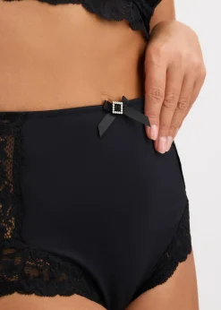 Slip taille haute avec dentelle