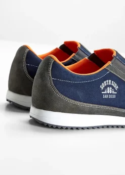 Sneakers à enfiler en cuir velours