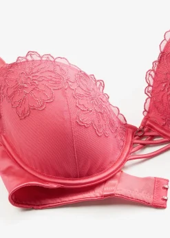 Soutien-gorge à coques avec broderie florale métallisée