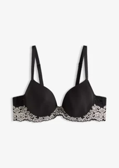 Soutien-gorge à coques avec dentelle bicolore