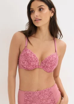 Soutien-gorge à coques en dentelle, fermeture devant