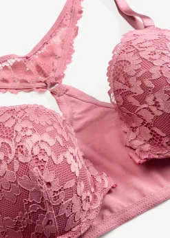 Soutien-gorge à coques en dentelle, fermeture devant