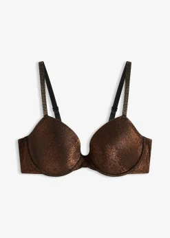 Soutien-gorge à coques en matière brillante