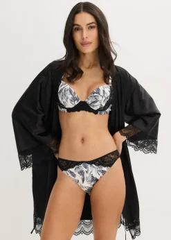 Soutien-gorge à coques en satin imprimé