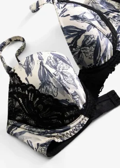 Soutien-gorge à coques en satin imprimé
