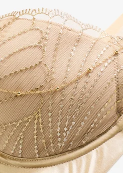 Soutien-gorge à coques et broderie, chaîne amovible