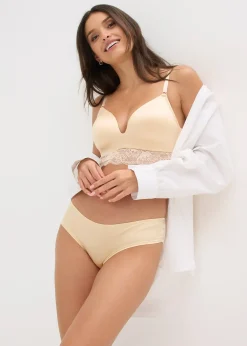 Soutien-gorge à coques et dentelle, sans armatures