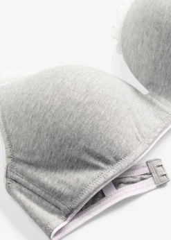 Soutien-gorge à coques, sans armatures, en coton et dentelle