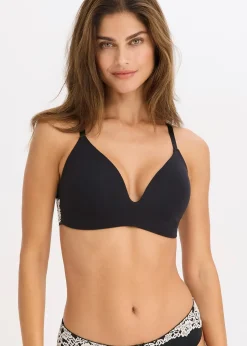 Soutien-gorge à coques sans armatures, coton et dentelle