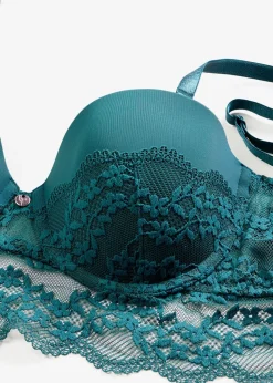 Soutien-gorge balconnet à bretelles amovibles et dentelle florale
