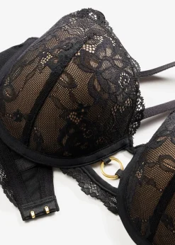 Soutien-gorge balconnet avec dentelle florale