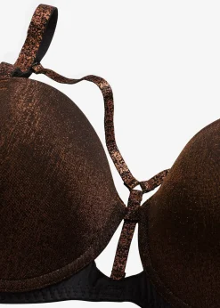 Soutien-gorge balconnet en matière brillante