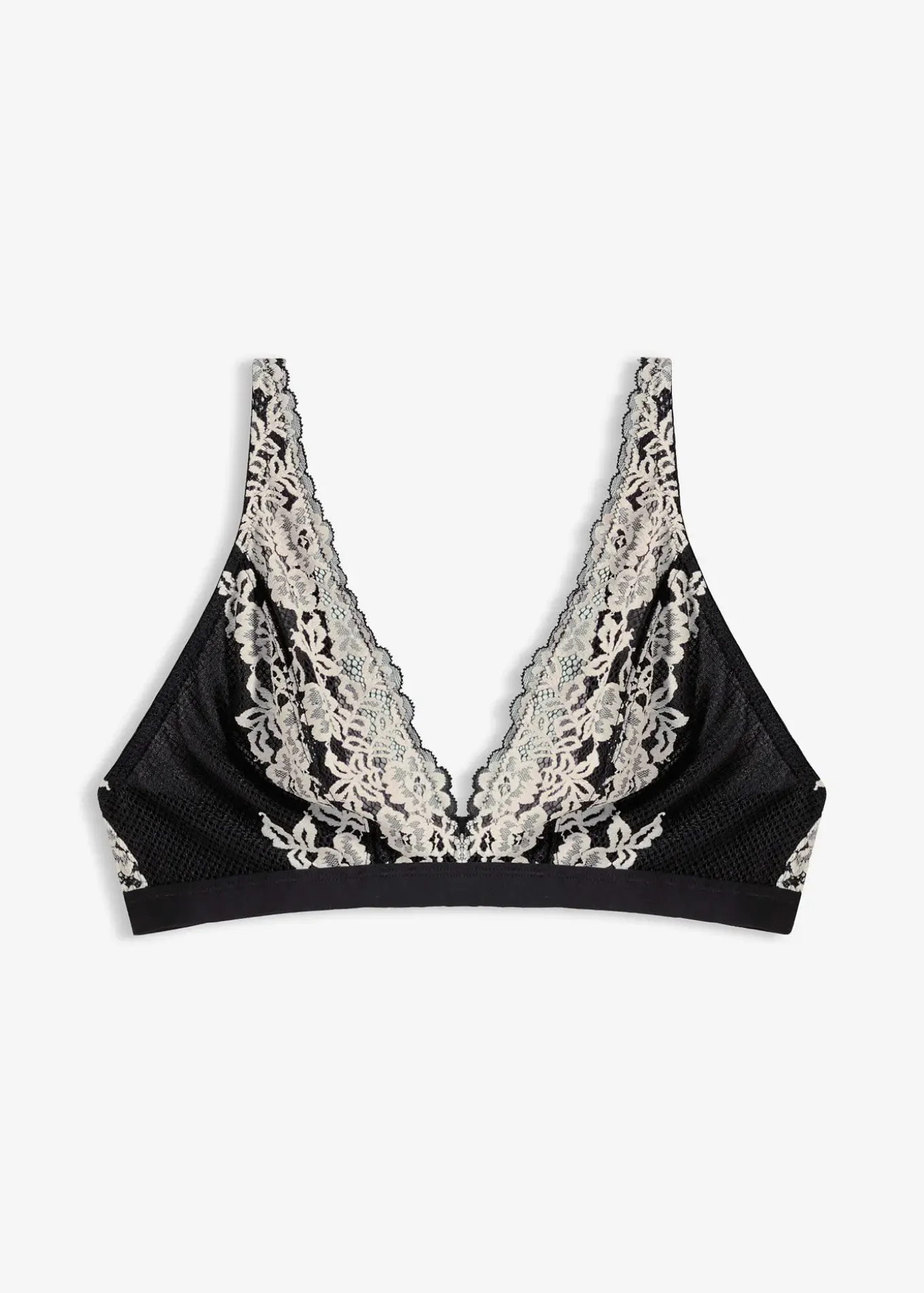 Soutien-gorge bralette à dentelle bicolore