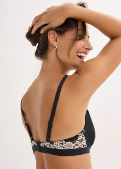 Soutien-gorge bralette à dentelle bicolore