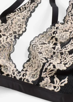Soutien-gorge bralette à dentelle bicolore